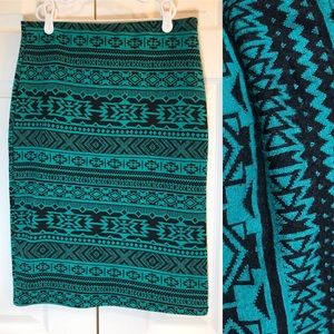 Women’s Aztec Skirt Knee Length